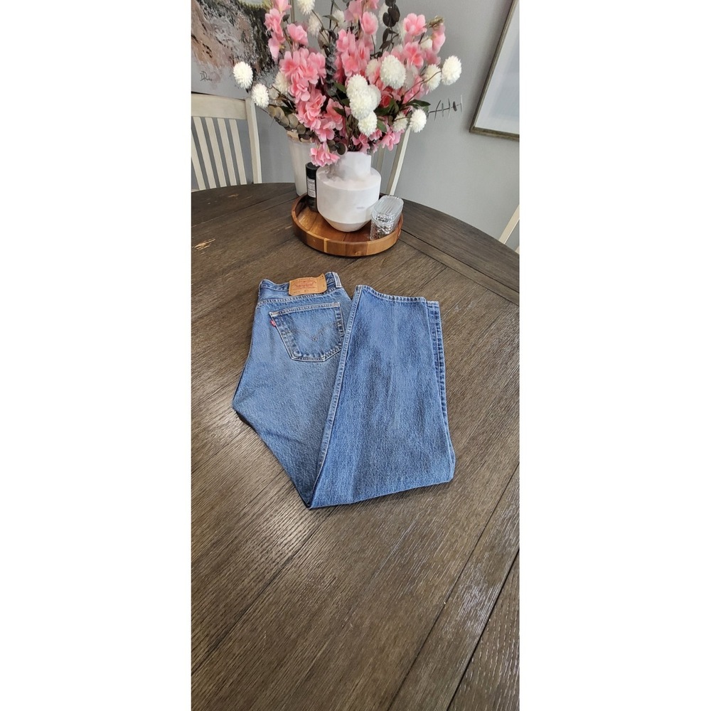 VTG 90s 1997 Y2K Levi's 501 xx USA Mens 36x 34 Red Tab Blue Denim Jeans Pants!